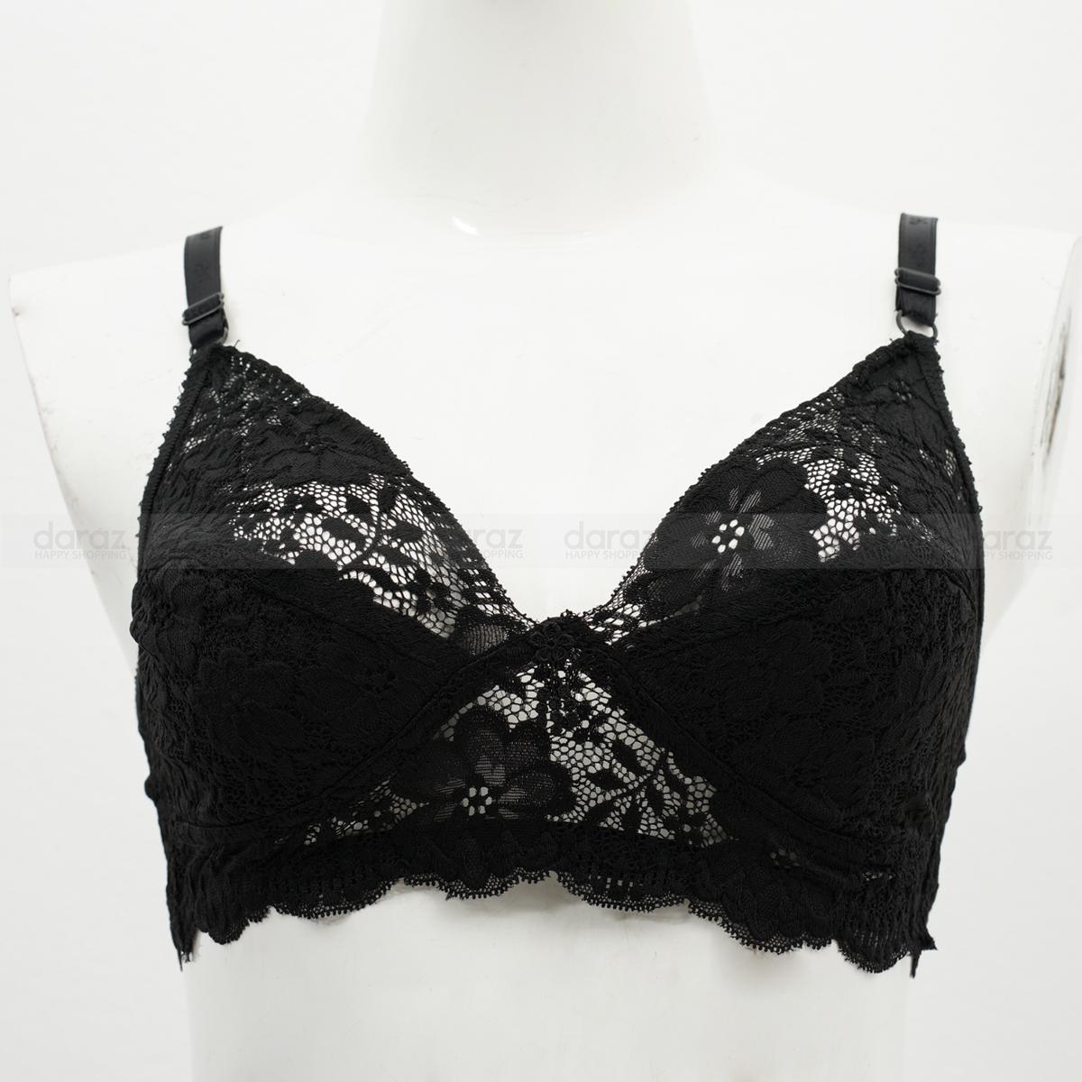 Lace Trim Non Padded Jersey Bra