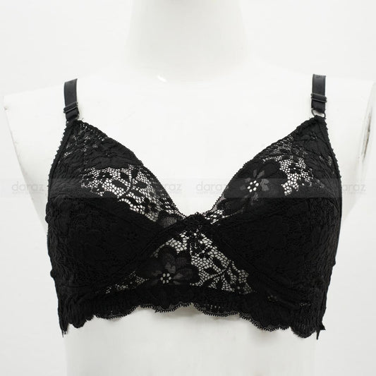 Lace Trim Non Padded Jersey Bra
