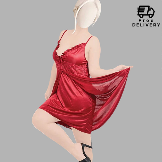 Nighttime Luxury Simple Satin Silk Nighty