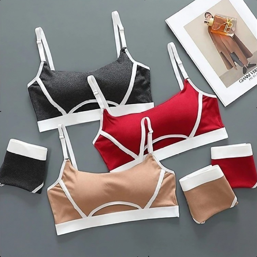 Soft Removable Padded Sports Bra Set