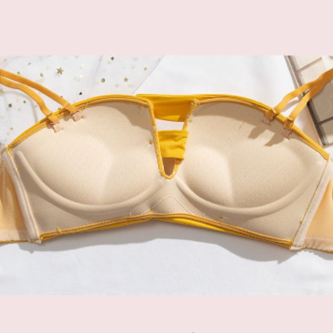 Romantic Decorated Push-Up Bra and Panty Set