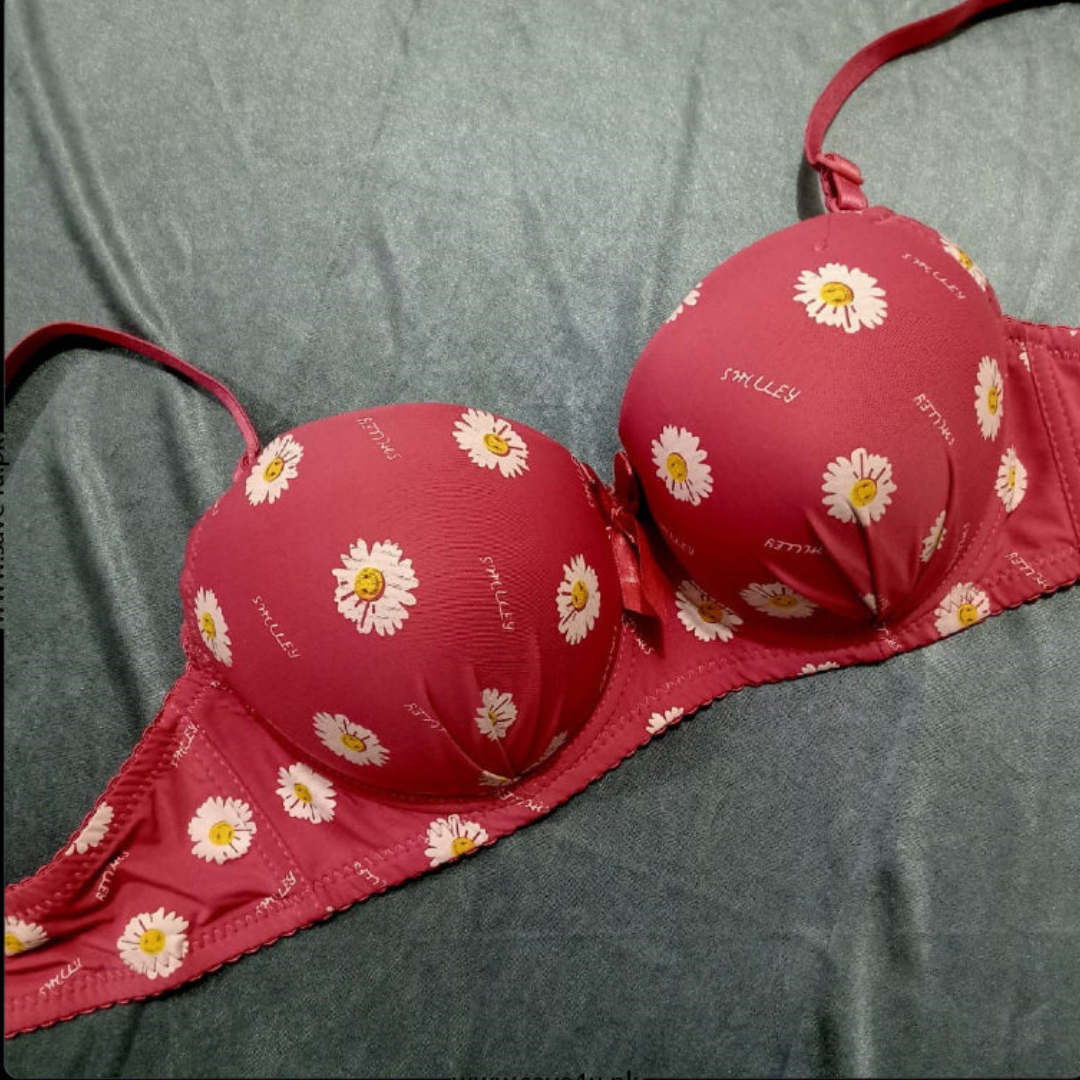Pack Of 2 Full Printed & Lace Padded Bra