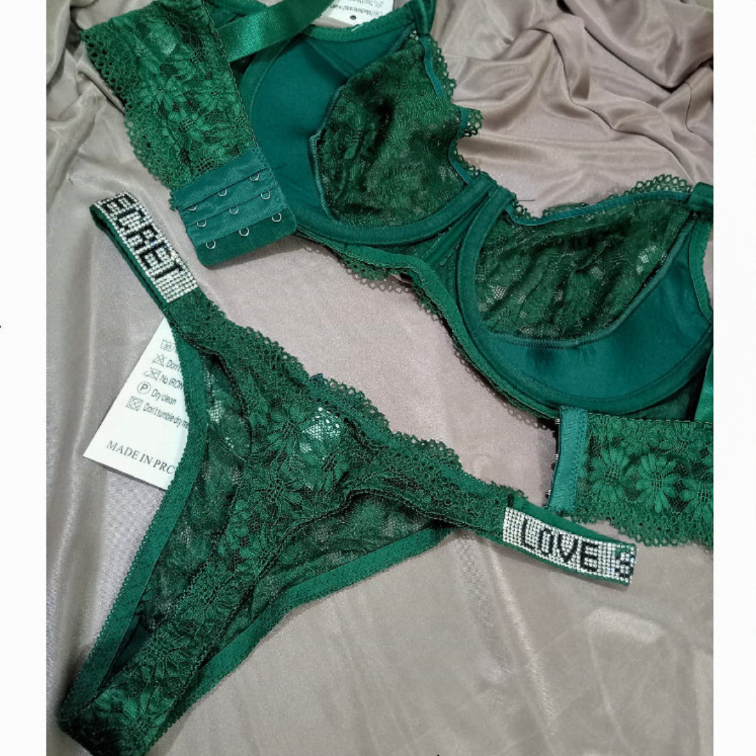 Delicate Soft Net Wired Lingerie Set