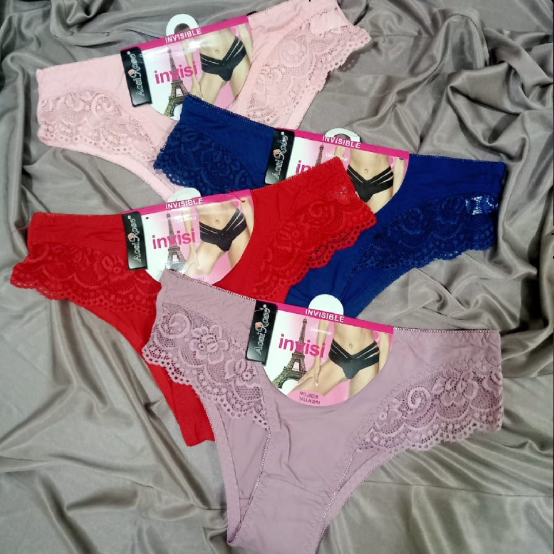 Pack of 2 Lace Trimed Thong Panties