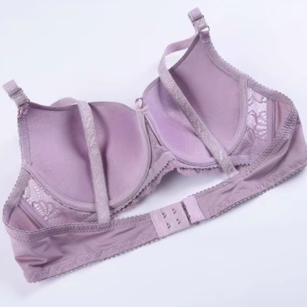 Double Padded Lace Trim Design Bra Set