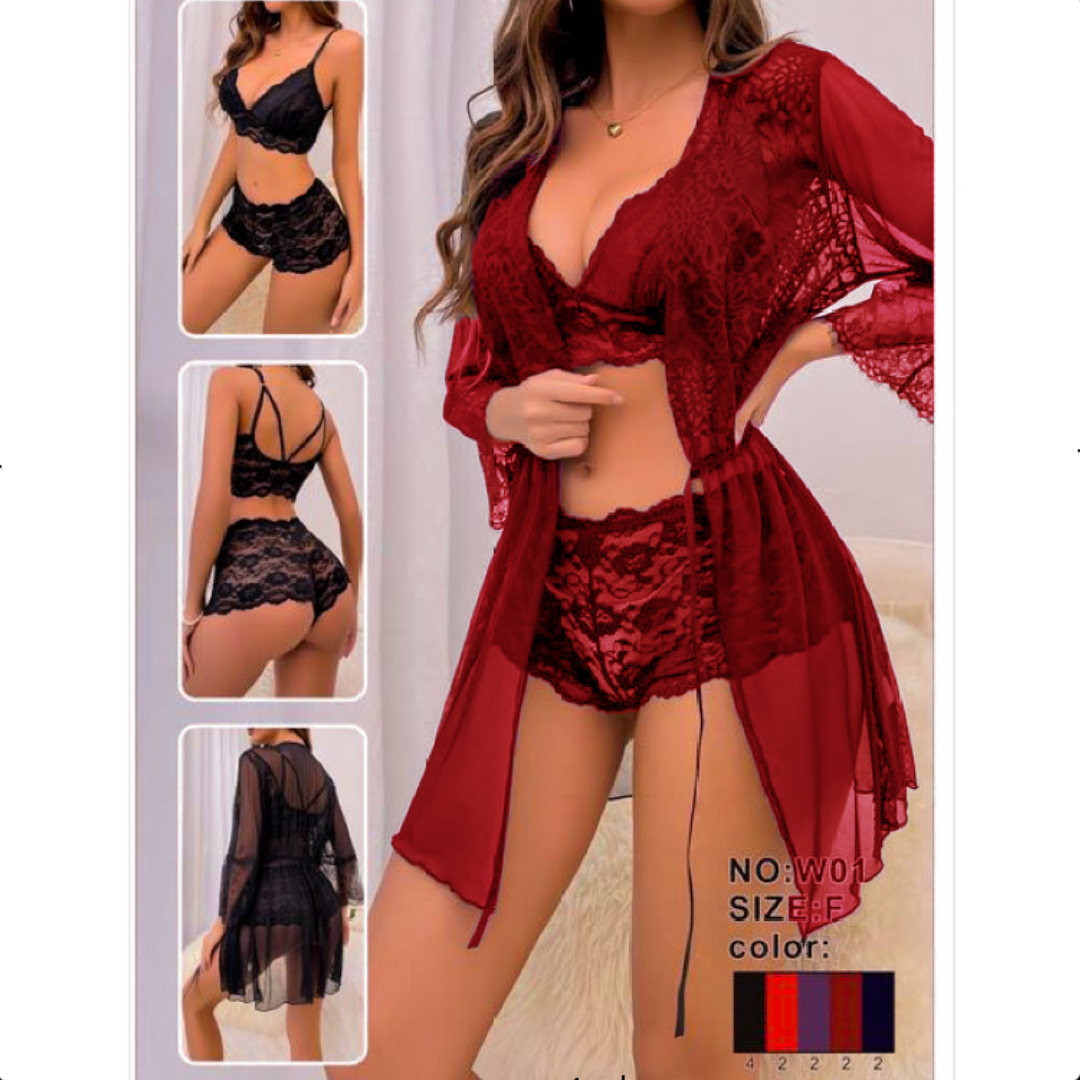 3 Pcs Stylish Short Lingerie