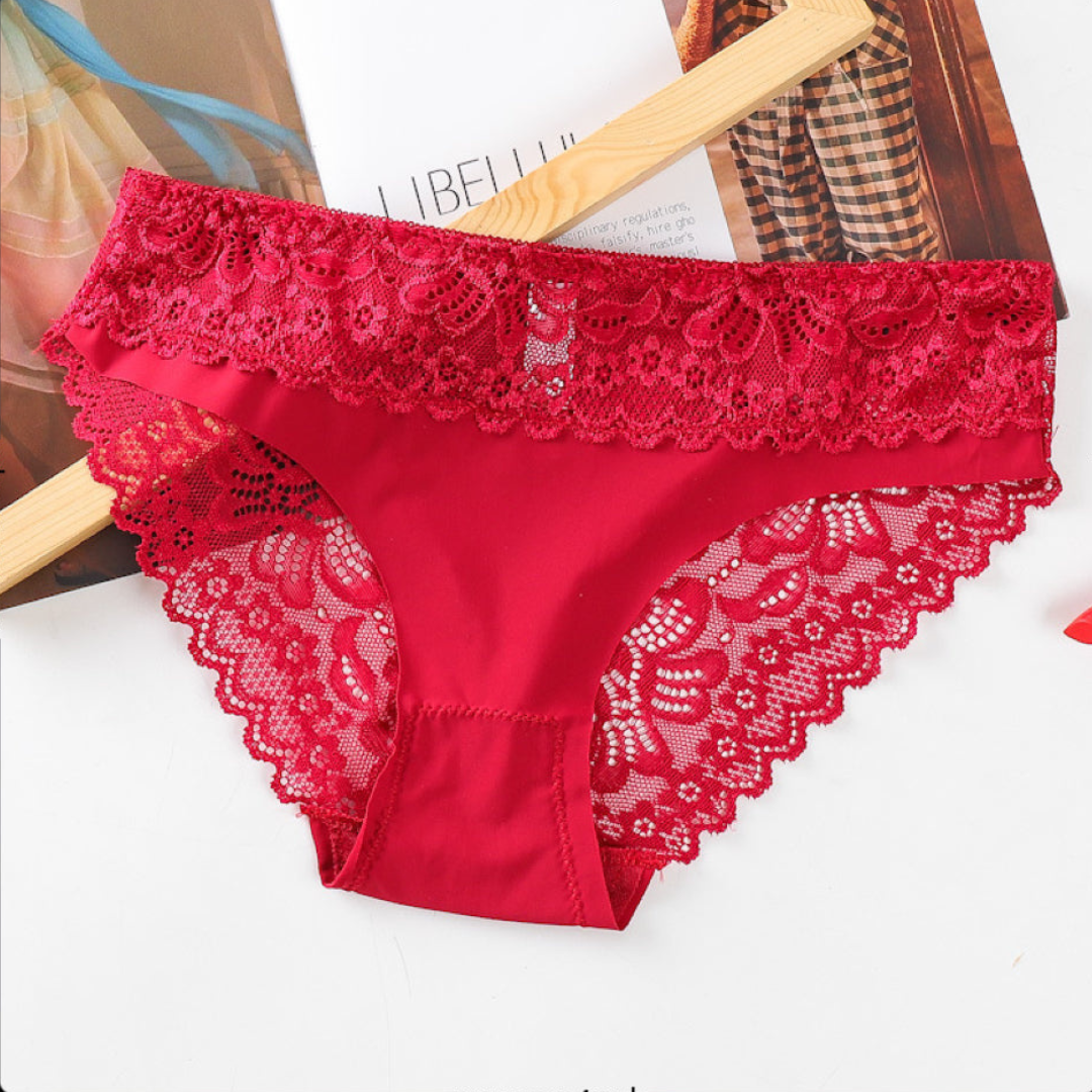 Pack of 2 Lace Trim Breathable Brief Panties