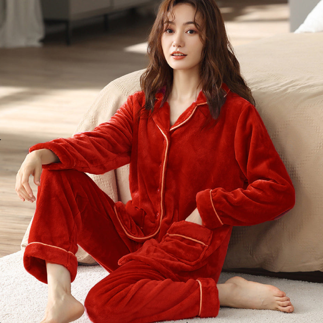 Thick Fluffy Warm Winter Pajama Set