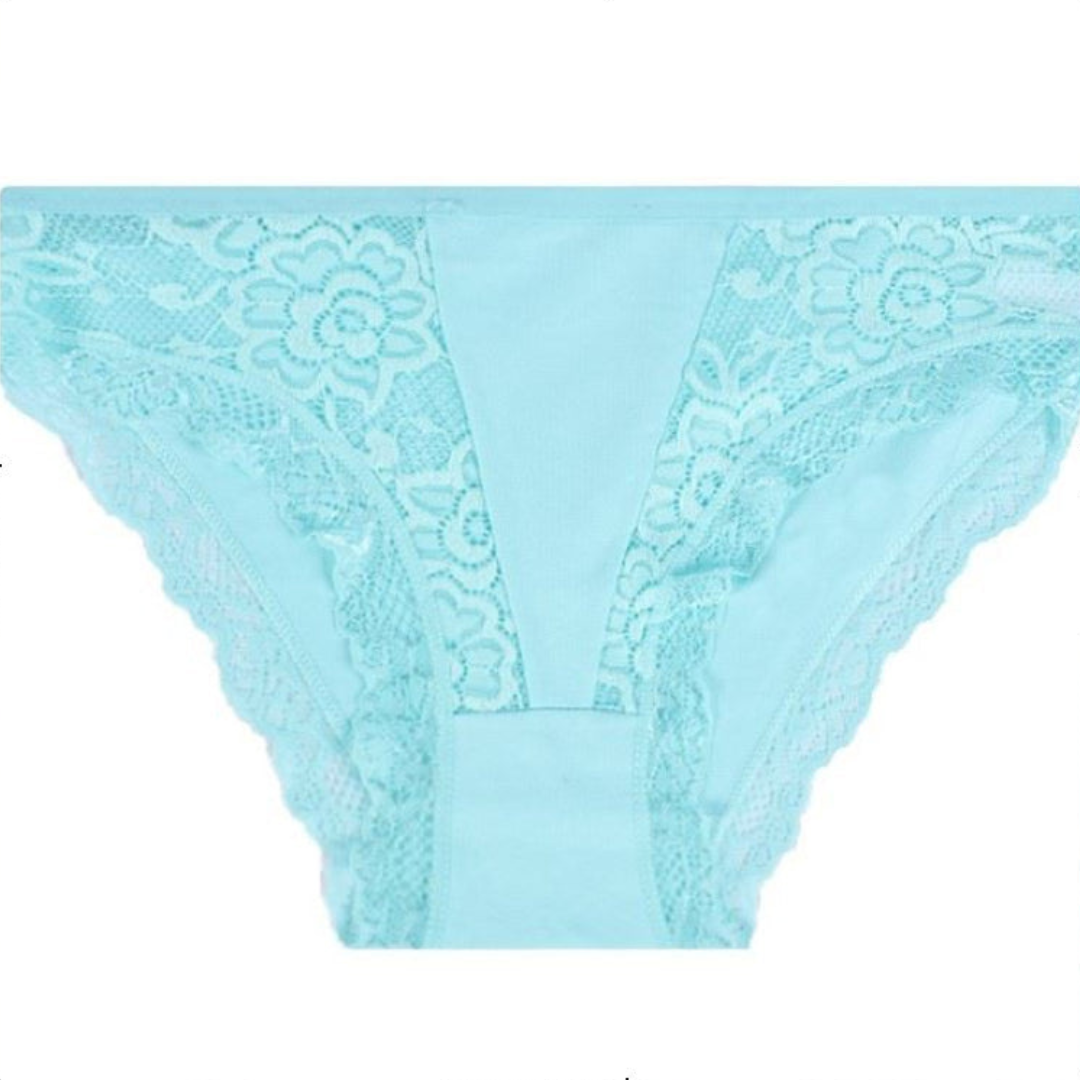 Pack of 2 Lace Trim Floral Lace Panties For Women