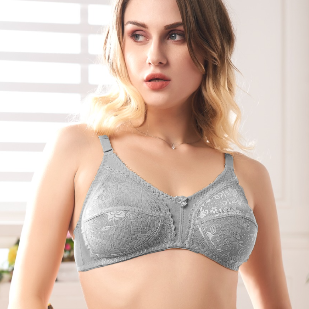 Embroidered See through Non Wired Bra