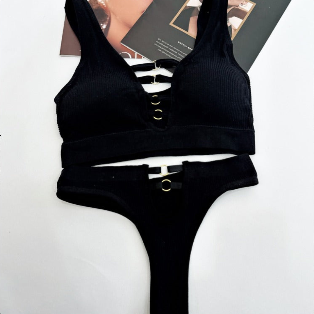 Smooth Contour Padded Bra with Coordinated Thong