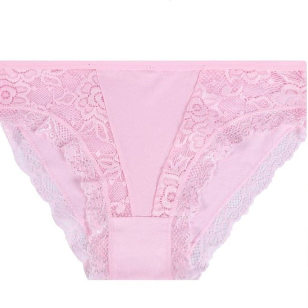 Pack of 2 Lace Trim Floral Lace Panties For Women