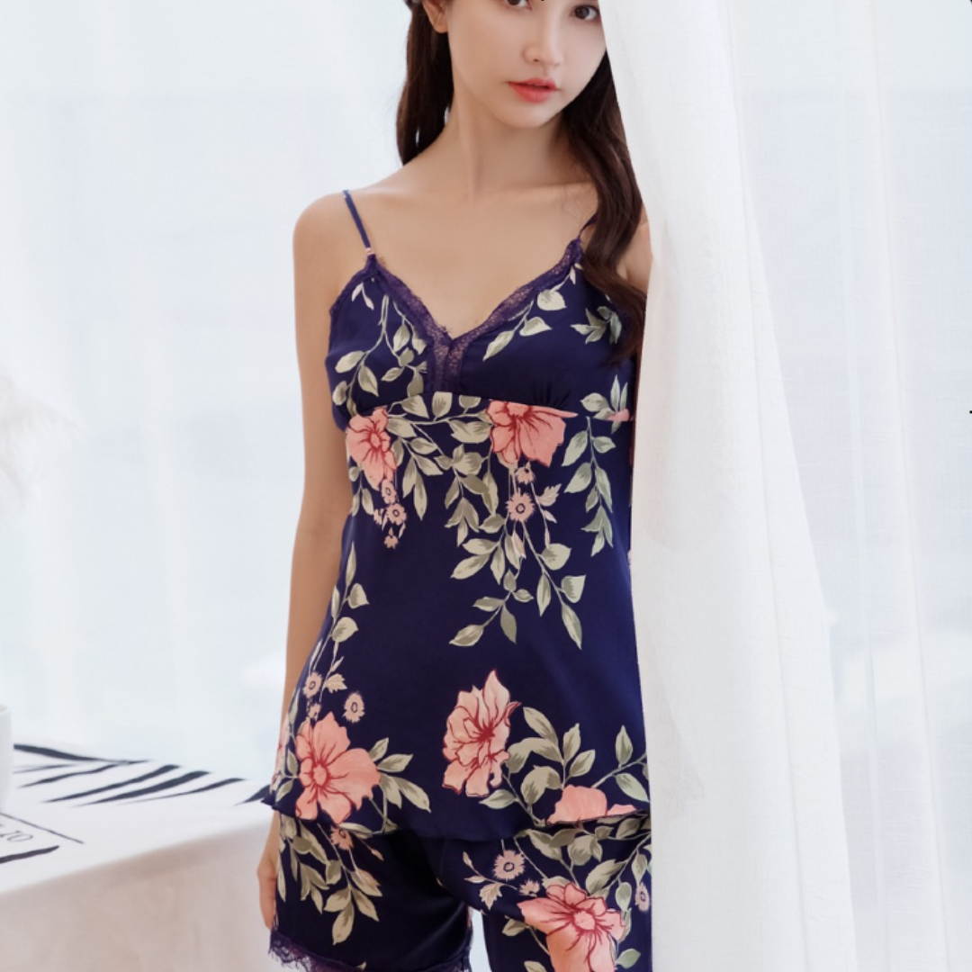 Chic Lace Trim Nightwear Set for Ladies