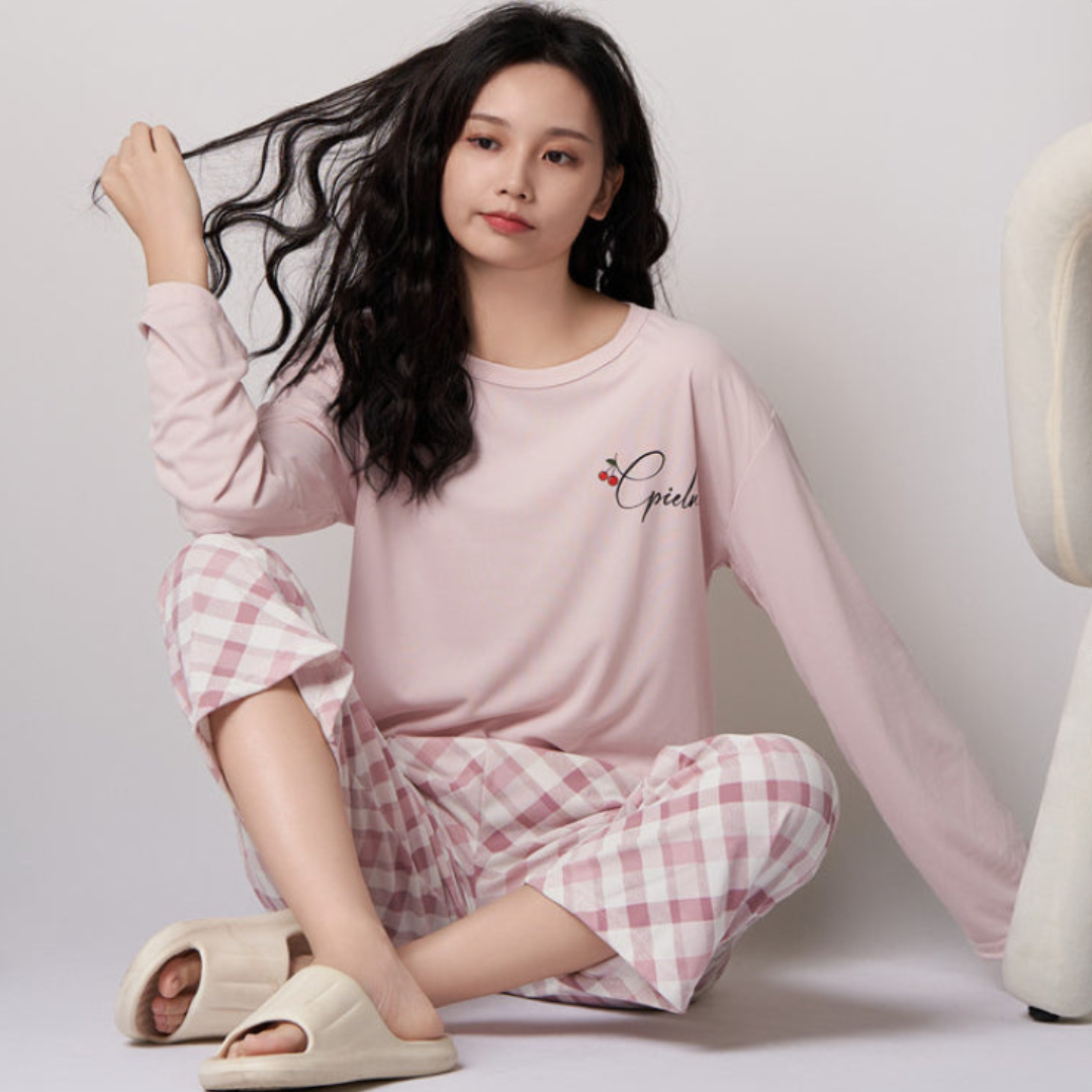 Check Printed Comfort Soft Cotton Night Set