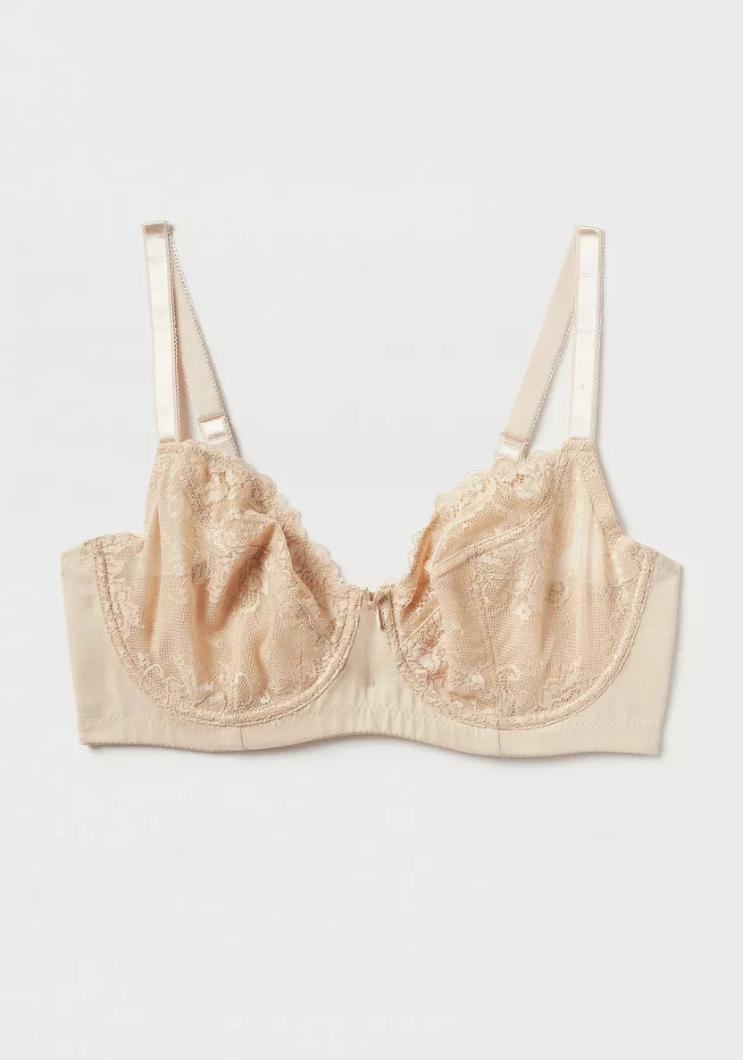 Lace Trim Non Padded Jersey Bra