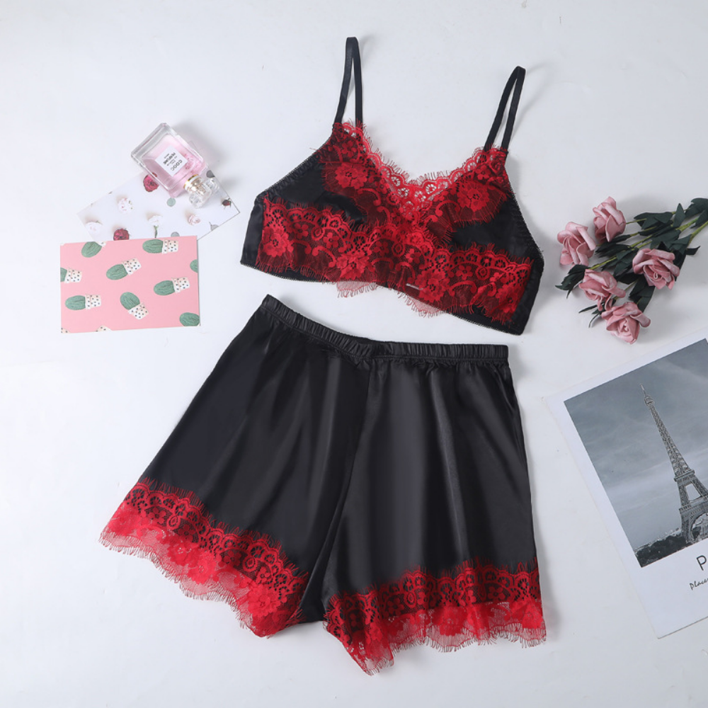 Satin Silk Lingerie With Boxer Panty