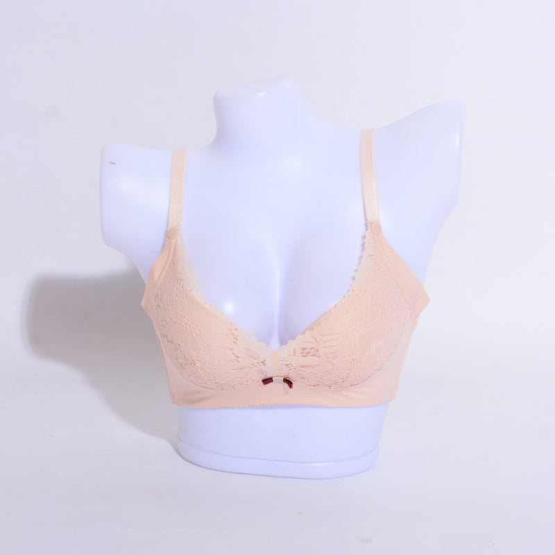 Non Wired Padded Lace Button Nursing bra