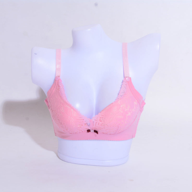 Non Wired Padded Lace Button Nursing bra