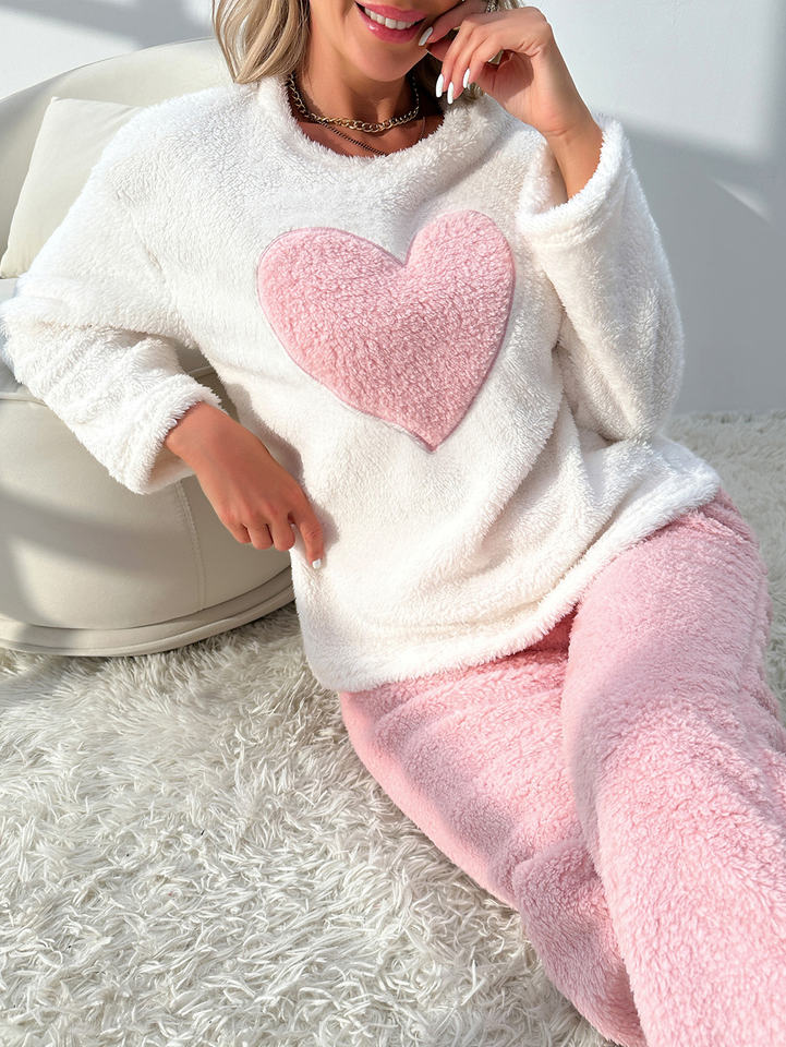 Sweet Loving Heart Pajama Set Women's Two Piece Sleepwear
