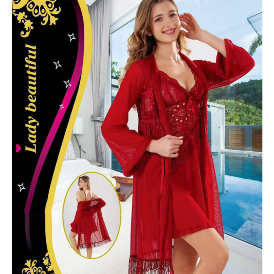 Romantic Lace Ensemble Short Nighty