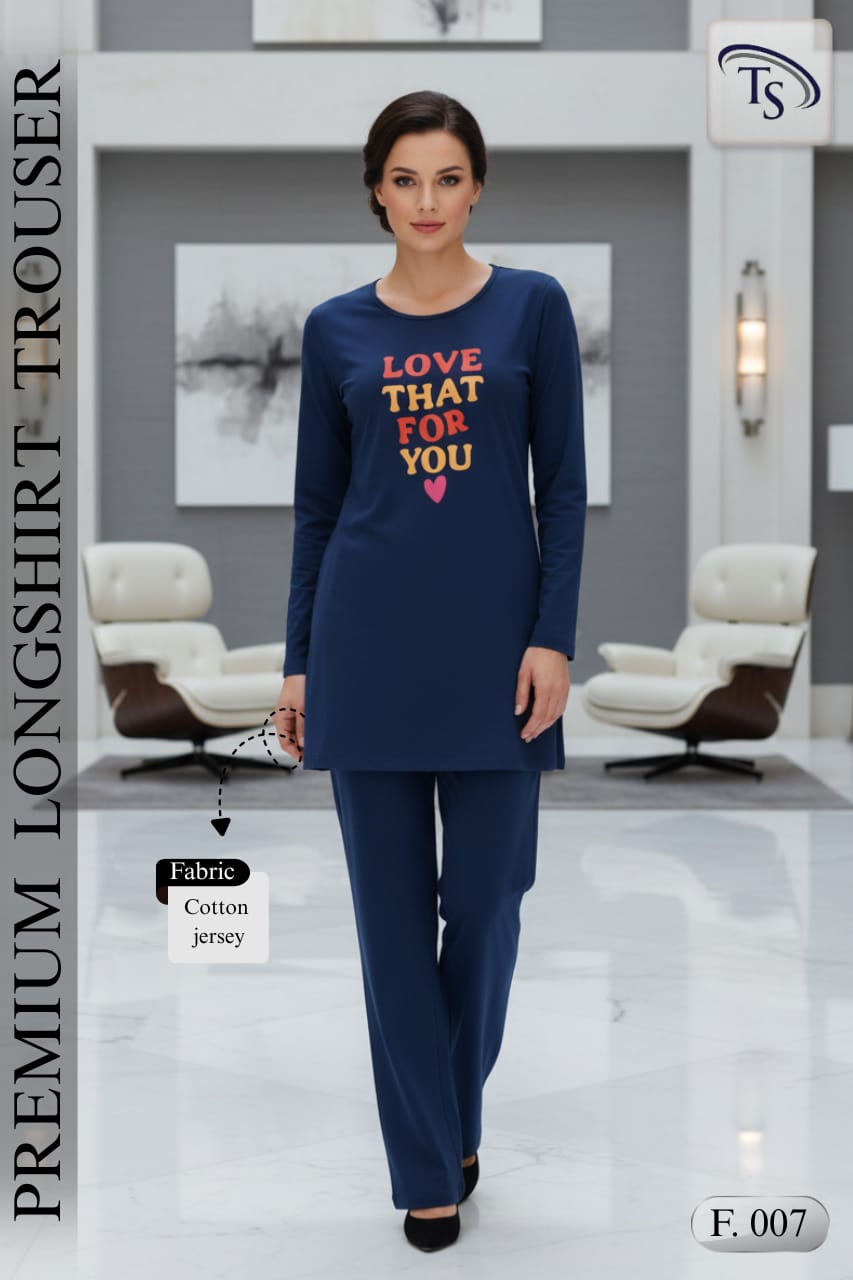 Premium Cotton Jersey Longshirt Trouser Set