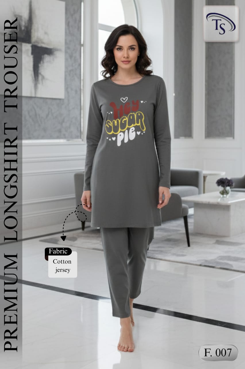 Premium Cotton Jersey Longshirt Trouser Set