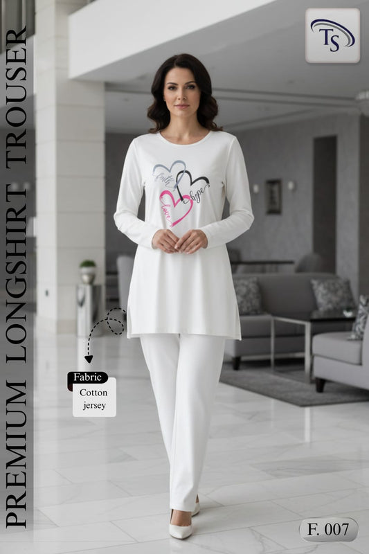 Premium Cotton Jersey Long Shirt Trouser