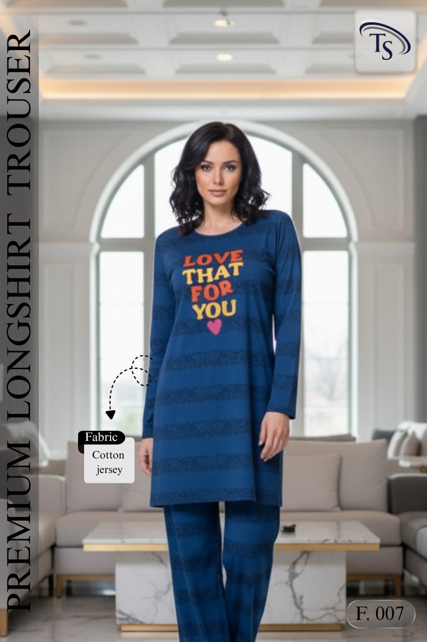 Premium Cotton Jersey Longshirt Trouser Set