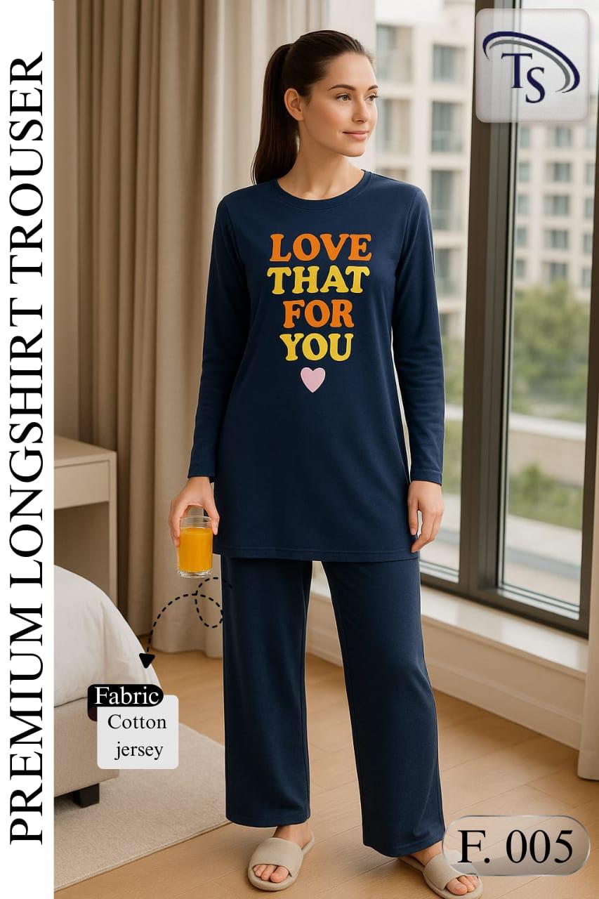 Premium Cotton Jersey Longshirt Trouser Set