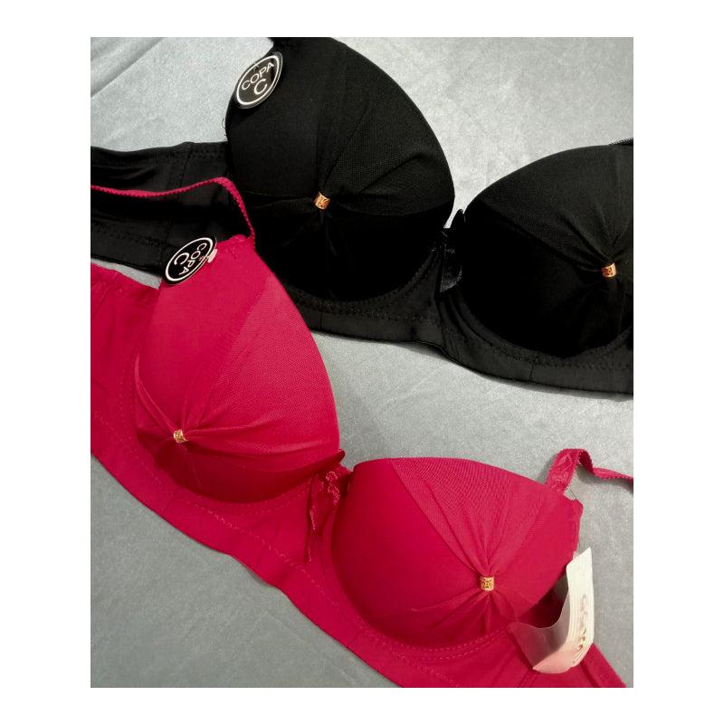 Stylish Front Ribbon Padded Wired Bra