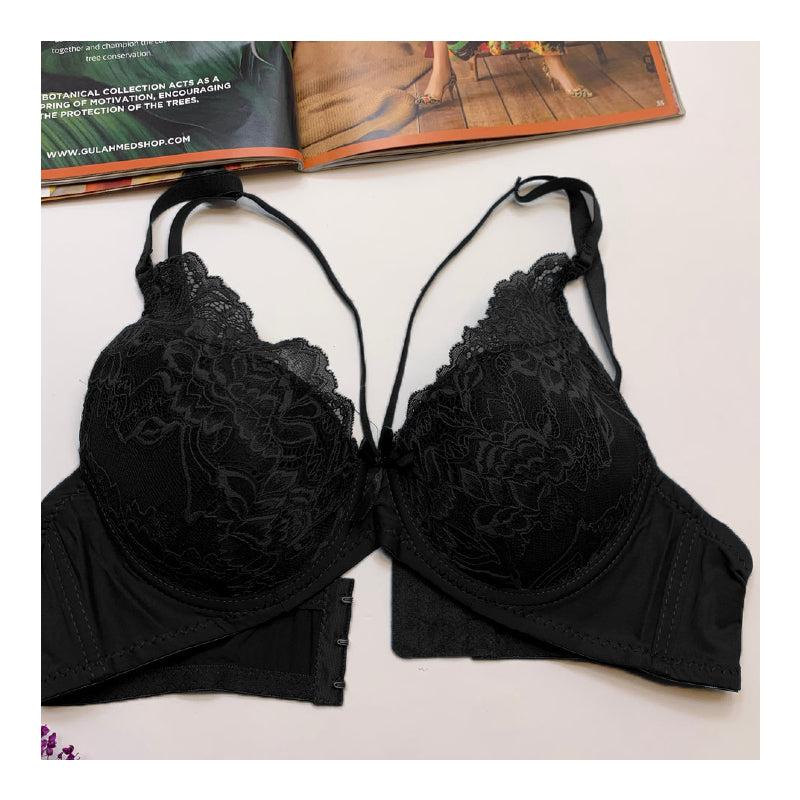 Classic Wired Bra with Delicate Lace Edging