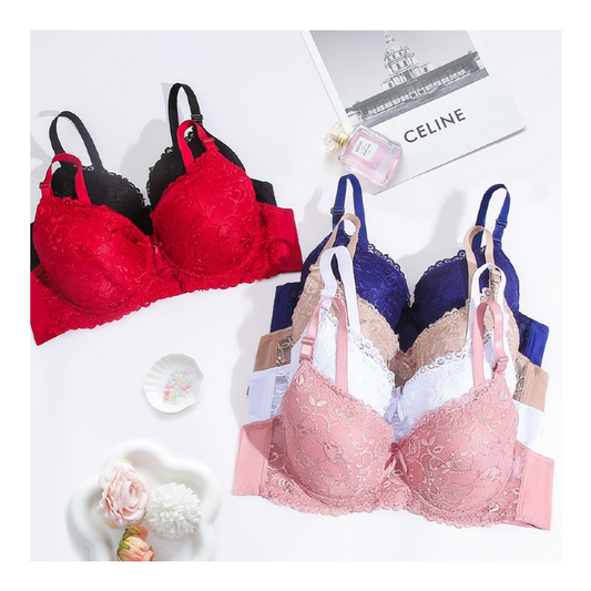Exquisite Floral Lace Push Up Wired Bra
