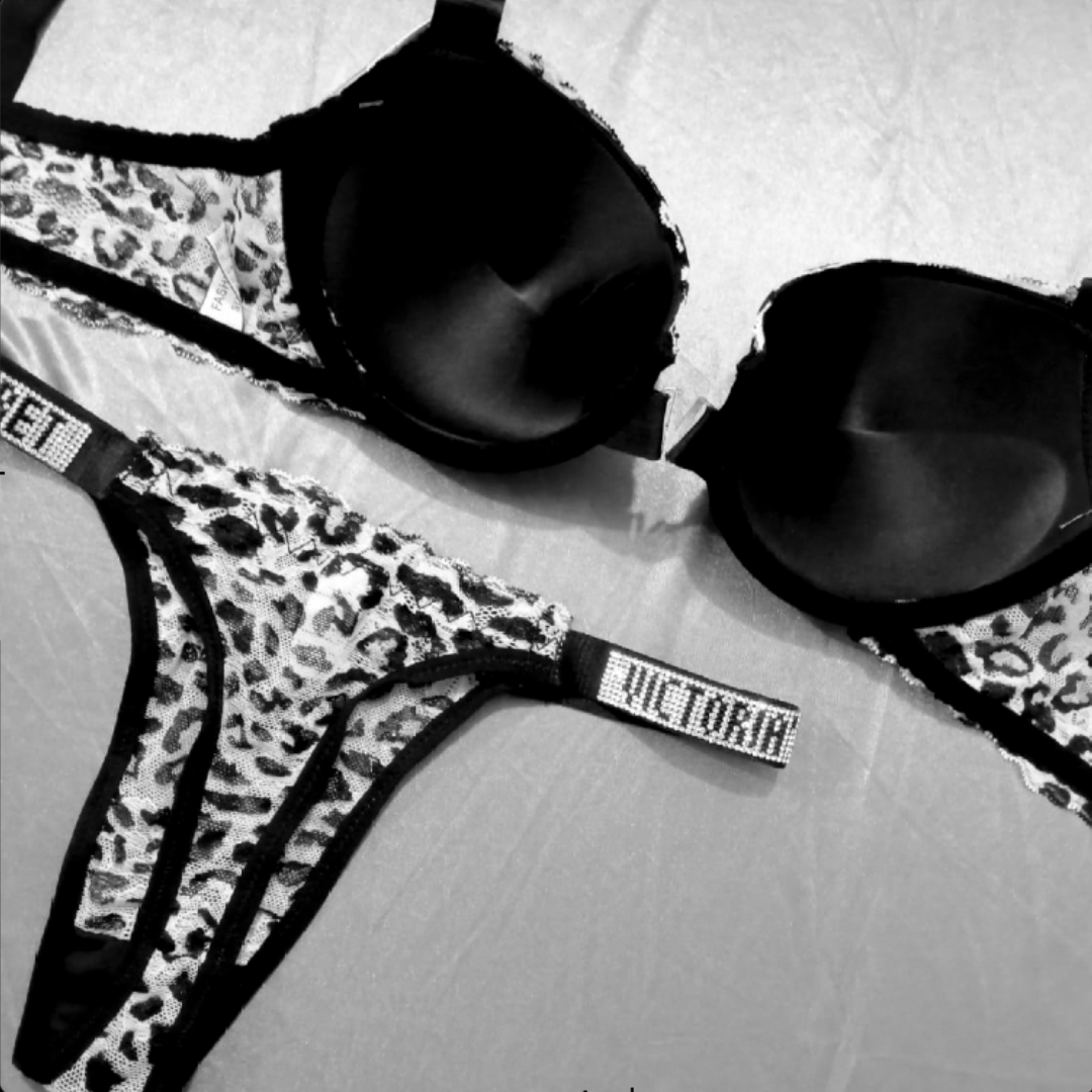 Padded Push Up Cheeta Printed Bra Set