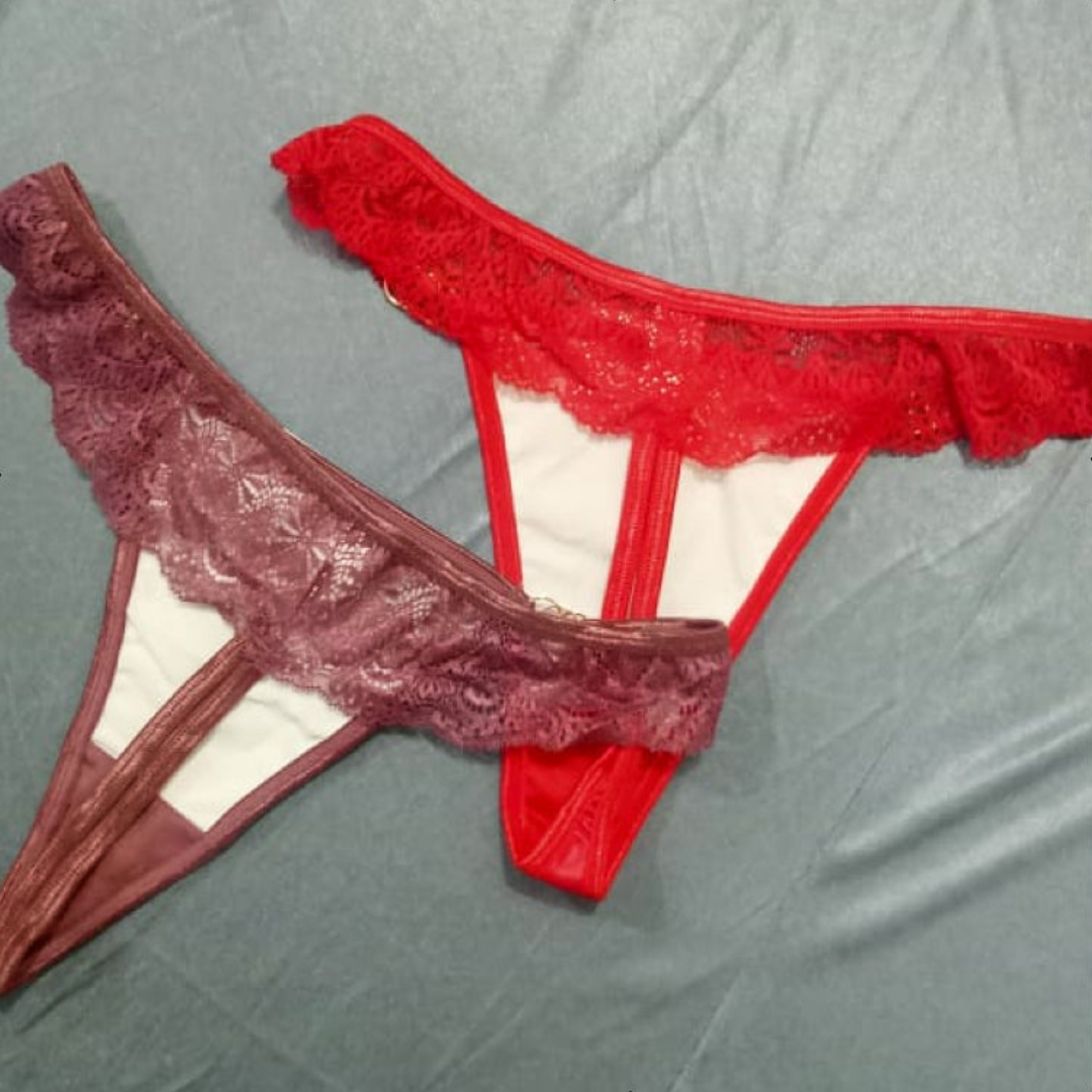 Pack of 2 Erotic Leather G-String Panties