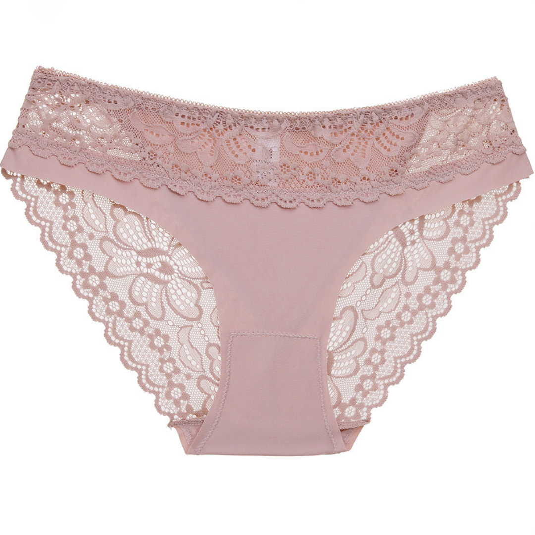 Pack of 2 Lace Trim Breathable Brief Panties