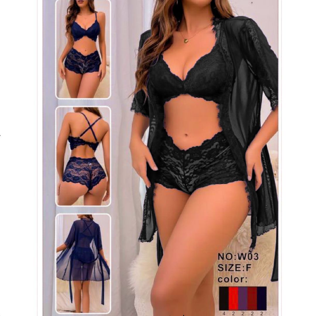 Elegant Short Nighty With Gown