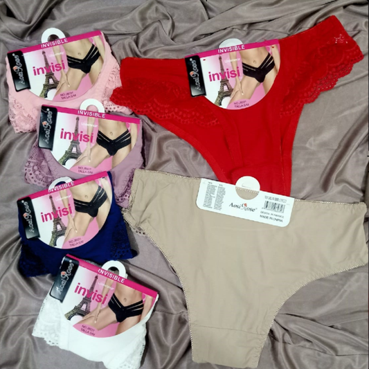 Pack of 2 Lace Trimed Thong Panties