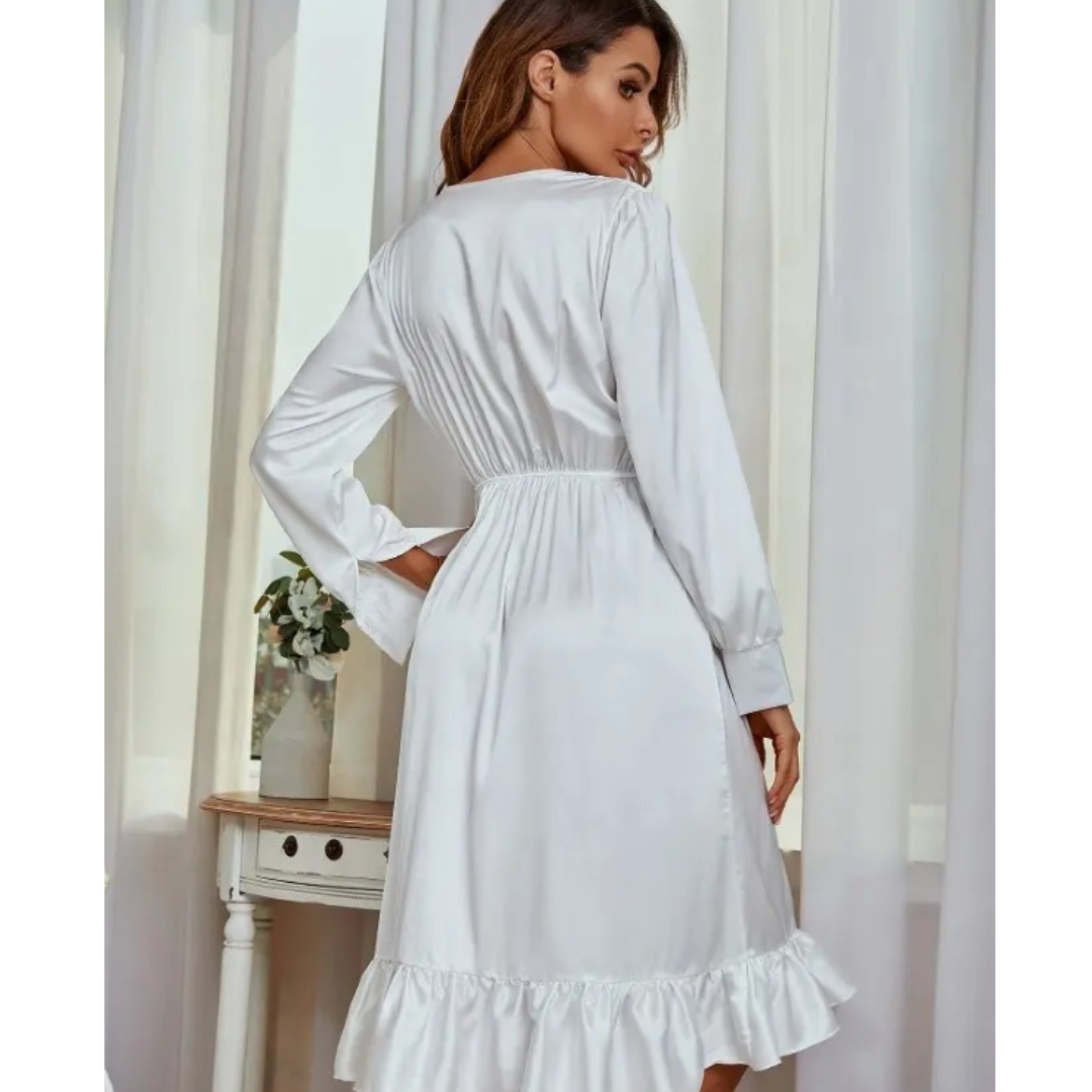 Chic Stylish White Robe and Panty Set