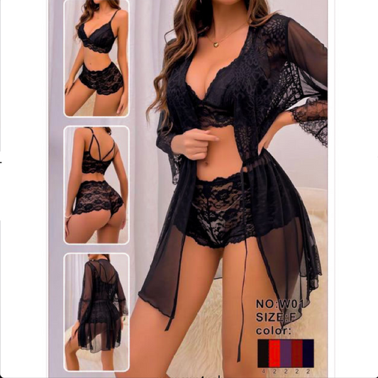 3 Pcs Stylish Short Lingerie