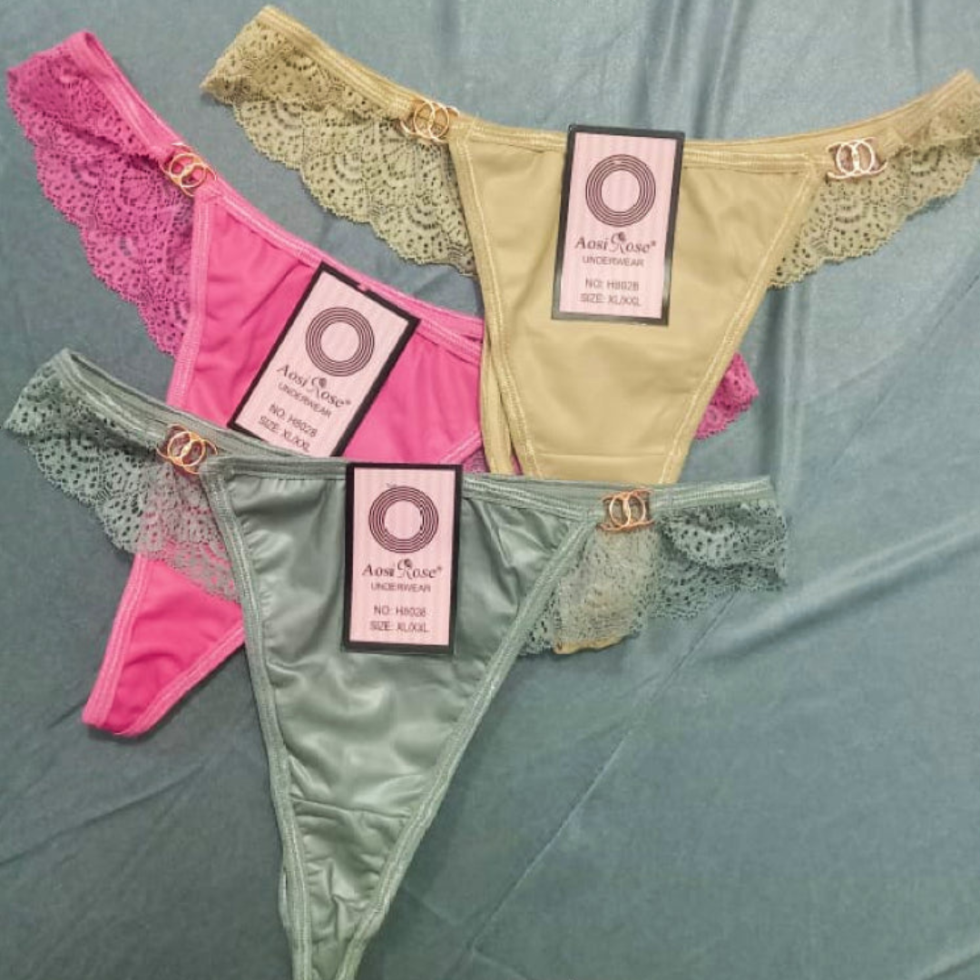 Pack of 2 Erotic Leather G-String Panties