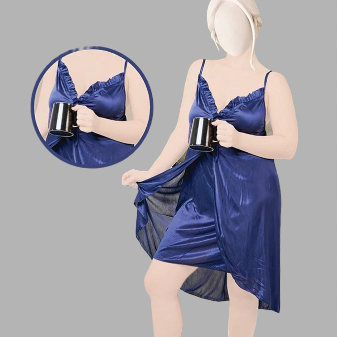 Nighttime Luxury Simple Satin Silk Nighty