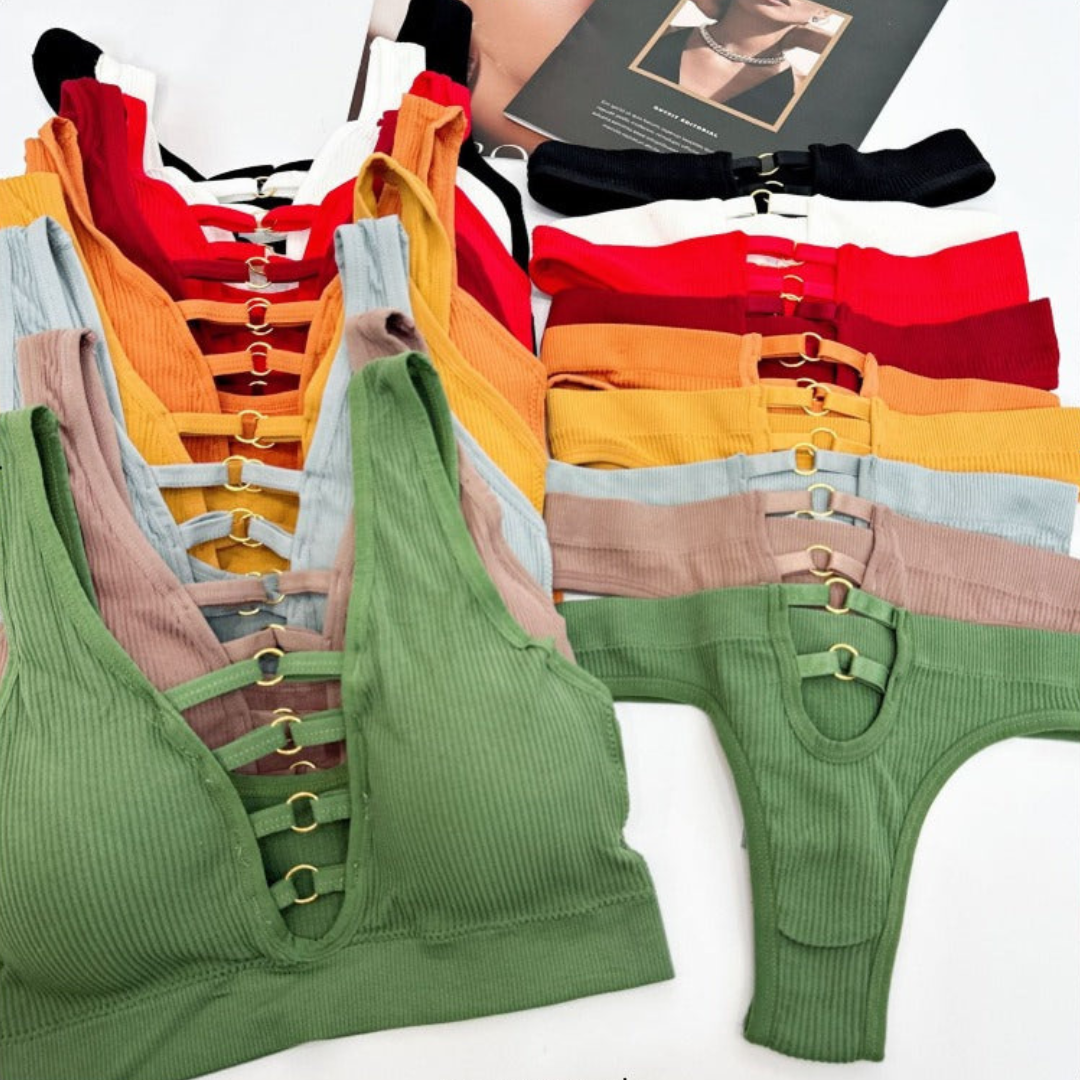 Smooth Contour Padded Bra with Coordinated Thong