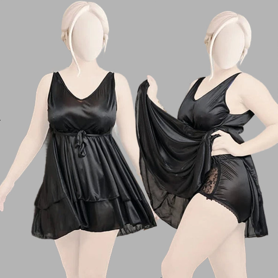 Satin Silk Chic Mini Nightgown With Panty
