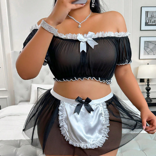 Sheer Obsession: Classic B&W Lingerie Set