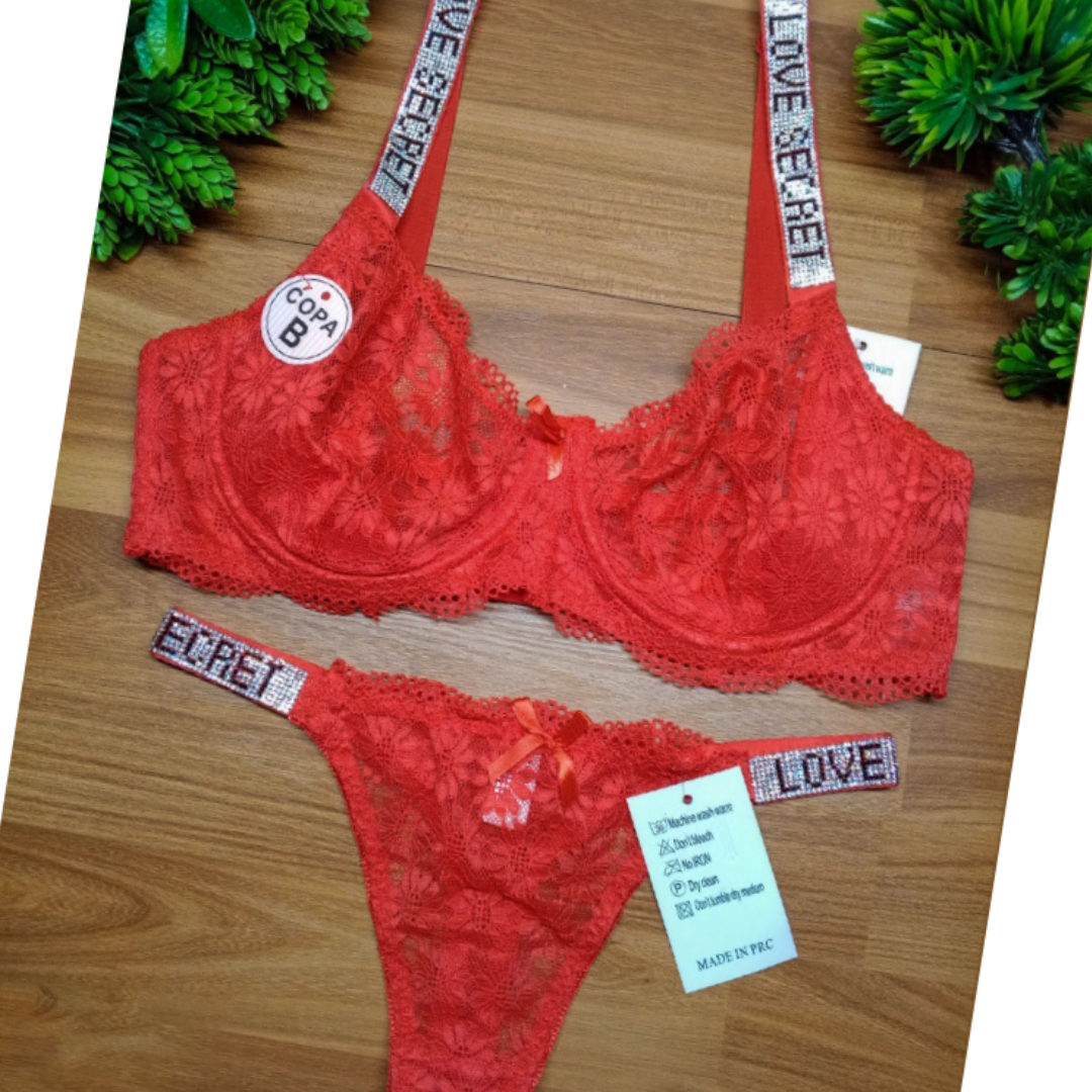 Delicate Soft Net Wired Lingerie Set