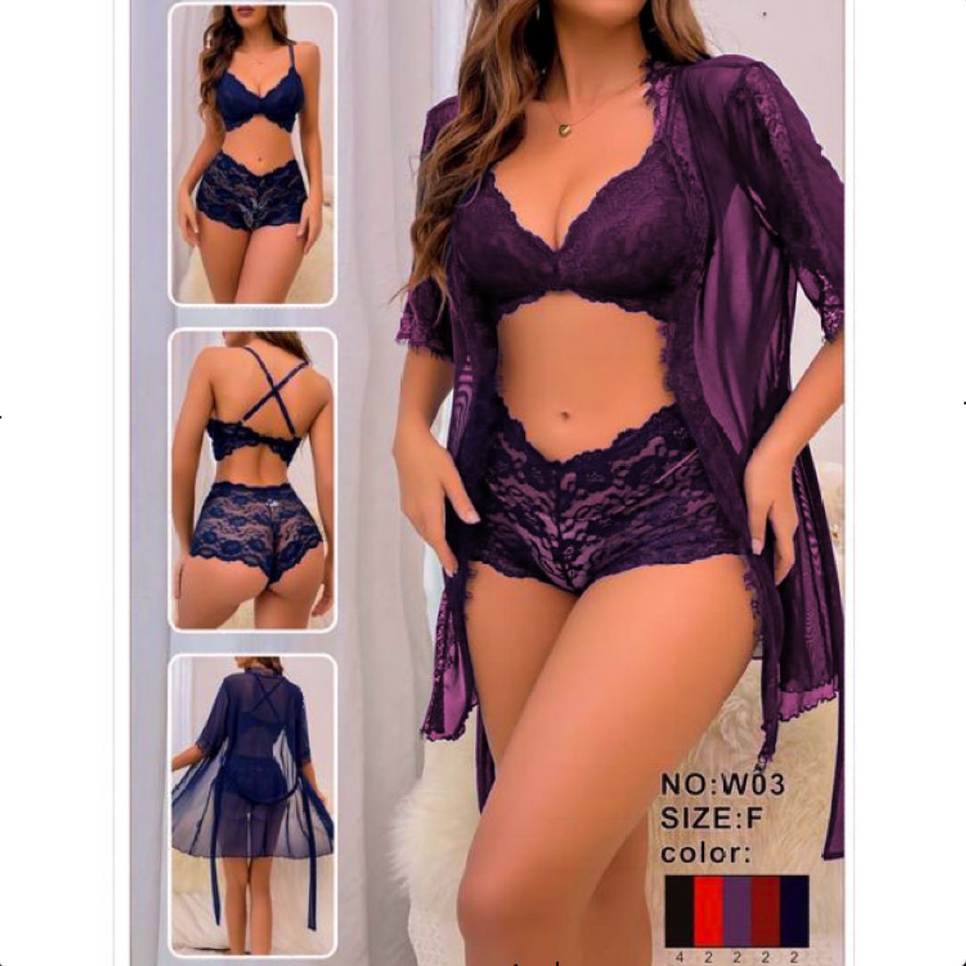 Elegant Short Nighty With Gown