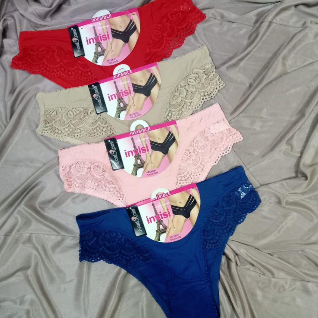 Pack of 2 Lace Trimed Thong Panties