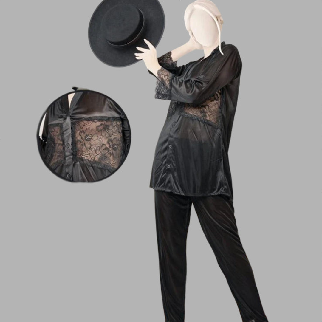 Lace and Luxury Satin Silk Pajama Duo