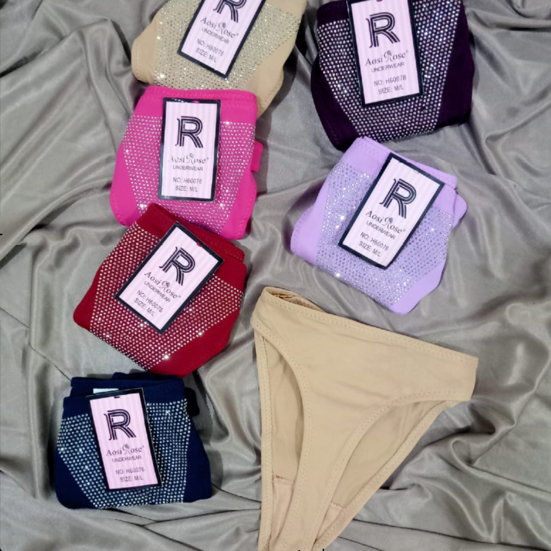 Pack of 2 Jewels-Decorated Nylon Thong Briefs