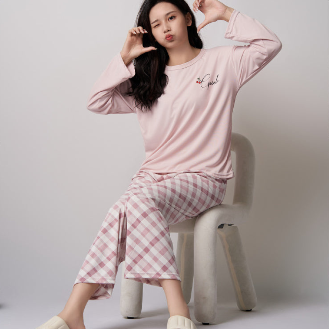 Check Printed Comfort Soft Cotton Night Set